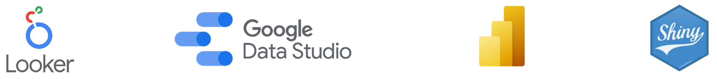 Logos de Looker, Looker Studio y Power BI