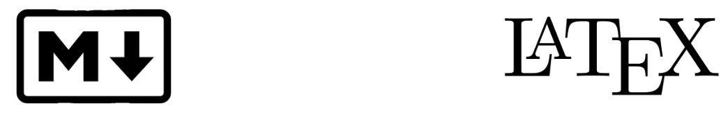 Logos de Markdown y LaTeX